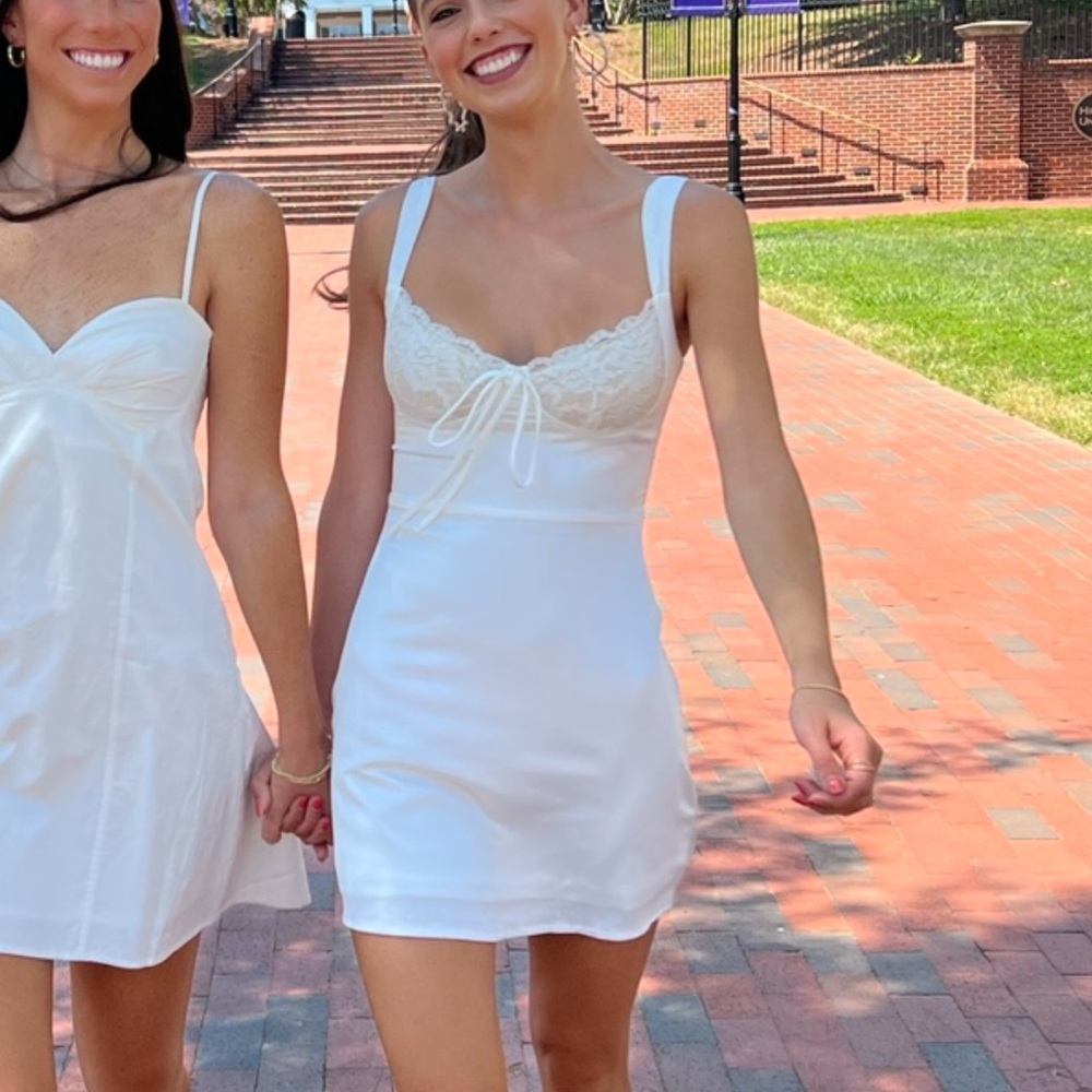 That’s so Fetch White Mini Lace Dress